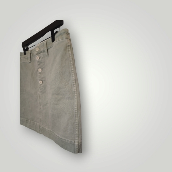 Madewell Emmett Straight Mini Skirt Sz 31 Frosted Green Stretchy Buttons - Picture 8 of 10